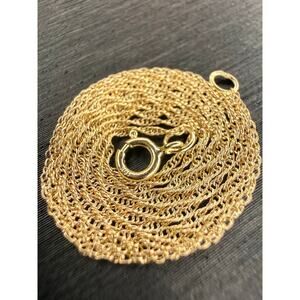 Jewelry Solid 10k Yellow Italian Gold Diamond Cut Rope Chain 18” Long 1.0mm Wide
